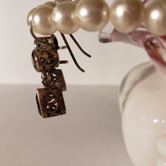 Vintage 1970s Filigree Gemstone Earrings - Picture 3 of 5